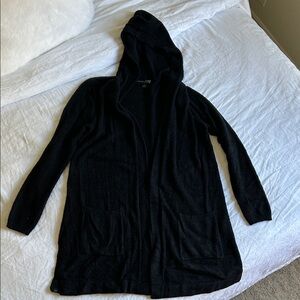 Barefoot Dreams Black Hooded Cardigan